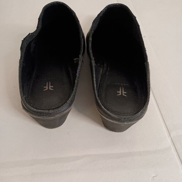 Frye Black Leather Slip-On Mule Clog Shoes Women’s Size 7M - Picture 8 of 16